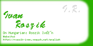 ivan roszik business card